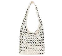 HINAYOSAN Sac à bandoulière tendance en cuir PU avec clous tendance pour le bureau, le shopping, les femmes et les filles, blanc, One Size