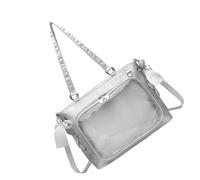 HINAYOSAN Sac à bandoulière transparent pour affichage d'épingles, joli nœud à nouer Itabag, épaule décontractée, messagers à nouer avec fenêtre transparente pour l'école