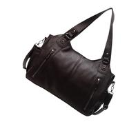 HINAYOSAN Sac à main pour femme - Grande capacité - Sac à main tendance - Bandoulière assortie - Élégant - Pour les voyages - Bandoulière tendance en cuir synthétique - Grande capacité, marron, One