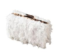 HINAYOSAN Sac à main pour femme - Sac de soirée à franges - Sac à main pour femme - Pochette de mariage - Chaîne à bandoulière - Sacs de soirée pour femme, blanc, One Size