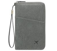 HINAYOSAN Sac à passeports moderne avec bloqueur de passeports, porte-cartes, portefeuille pour homme et femme, étui léger en polyuréthane, gris, Beauté de masse