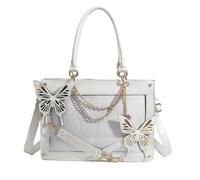 HINAYOSAN Sac bandoulière punk Halloween gothique papillon araignées sac fourre-tout Lolitas JK uniforme épaule pour femme fille gothique, blanc, One Size