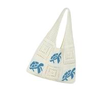 HINAYOSAN Sac de plage en crochet pour femme, sac fourre-tout en maille, sac à main pliable, sac à main décontracté, sac à main en tricot pour femme, a, One Size