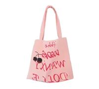 HINAYOSAN Sac décontracté pour femme - Sac à main en toile à la mode - Grande capacité - Épaule - Étudiant - École - Impression de lettres - Sac à main de grande capacité pour femme - Impression de