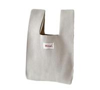 HINAYOSAN Sac fourre-tout en crochet de couleur unie tricoté, polyvalent, sac à main, téléphone pour fille et femme, grande capacité, tricot tendance, beige, One Size