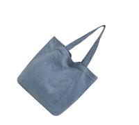 HINAYOSAN Sac fourre-tout en toile avec poches extérieures réutilisables pour les courses, les vacances, le shopping, le travail, la salle de sport avec poches extérieures, bleu clair, One Size