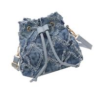 HINAYOSAN Sacs à bandoulière en denim avec cordon de serrage pour femme - Sac à bandoulière tendance - Sac à main en jean - Sac fourre-tout tendance pour femme