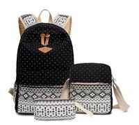 HINAYOSAN Sacs à dos d'école pour fille avec trousses à crayons, ensemble de sacs d'école, sacs à livres, sac de voyage pour fille, Noir