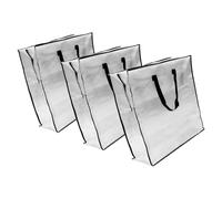 HINAYOSAN Sacs de rangement permanents avec tirettes, ensemble de 3 pièces, organiseurs semi-transparents recyclables pour linge de maison, vêtements, planificateur, sacs pour locataires