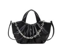 HINAYOSAN Sacs seau en polyuréthane polyvalents, plissés, sac à bandoulière pour femmes et filles, sac à main polyvalent, sac à main fourre-tout coréen, design tendance, Noir , One Size