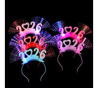 HINAYOSAN Serre-tête 2026 - Accessoires photo amusants - Bandeau lumineux pour fête karaoké - Couronne de Noël pour scène - Bandeau lumineux à LED - Pour femmes et enfants