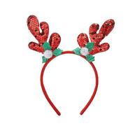 HINAYOSAN Serre-tête à paillettes en corne de Noël - Bandeau festif pour Halloween - Décoration de fête - Bandeau à paillettes pour adulte