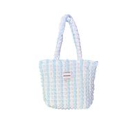 HINAYOSAN Street Trend Sac à main fourre-tout à bulles avec fermeture éclair pour femme et fille, bleu/blanc, One Size