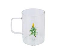 HINAYOSAN Tasse à eau unique en verre pour sapin de Noël avec accent de canne à sucre d'orge pour réunions de famille, cannes à sucre d'orge