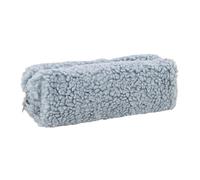 HINAYOSAN Trousse à crayons en peluche avec grand compartiment à fermeture éclair pour stylos, maquillage, pour étudiantes, femmes, filles, bleu