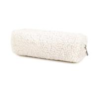 HINAYOSAN Trousse à crayons en peluche avec grand compartiment à fermeture éclair pour stylos, maquillage, pour étudiantes, femmes, filles, blanc