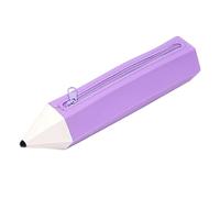 HINAYOSAN Trousse à crayons en silicone souple facile à nettoyer pour ranger gomme, règle, marqueur, violet