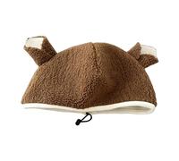 HINAYOSAN Y2K Chapeau d'hiver japonais pour femmes et filles, parfait pour les activités de plein air, chapeau avec oreilles mignonnes pour filles, café, Taille unique