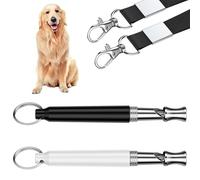 hinbkenla Lot de 2 sifflets pour chien pour arrêter les aboiements, sifflet réglable à ultrasons silencieux pour faire venir les chiens à vous, sifflet de dressage pour arrêter les aboiements, outils