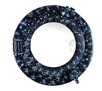 Hind Handicrafts Miroir mural vintage en forme de hublot de bateau pour décoration de maison | Décor maritime nautique sur le thème des pirates | Miroir de vanité (27,9 cm, marbre noir)