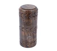 HIND HANDICRAFTS Urne Ronde en Bois Gravé pour Cendres Humaines Adultes - Boîte en Bois de Rose - Grande Urne Funéraire (101,6 cm Cubes, Antique)