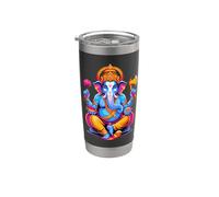 Hindou Ganesh Puja Éléphant Dieu Inde Méditation Yoga Murti Gobelet isotherme en acier inoxydable double paroi