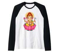 Hindou Ganesh Puja Éléphant Dieu Inde Méditation Yoga Murti Manche Raglan