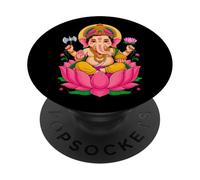 Hindou Ganesh Puja Éléphant Dieu Inde Méditation Yoga Murti PopSockets PopGrip Adhésif