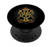 Hindou Ganesh Puja Elephant God India Méditation Yoga Murti PopSockets PopGrip Adhésif