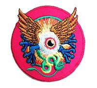hindou yeux avec ailes spirituellement - Ecusson thermocollant patches appliques, Taille: 7,2 x 7,2 cm