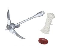 hindraem Ancre à grappin Pliable offrant Une Puissance d'ancrage exceptionnelle. Corde métallique Robuste et Portable de 20 mètres. Convient à pour Tous, 3.2 kg