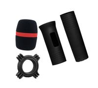 hindraem Anneau anti-roulis pour microphone à main avec manchons et bonnette en mousse pour une utilisation optimale sur scène (1 jeu de manchons et anneau