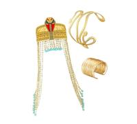 hindraem Bandeau Polyvalent de la Reine égyptienne Comprenant des Accessoires de Costume Uniques, y Compris Un Brassard éblouissant et Un Bracelet