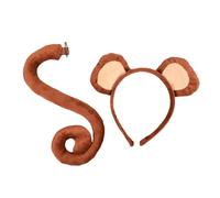 hindraem Coiffe en tissu de qualité supérieure, serre-tête pour cheveux, accessoire pour Halloween et les bals masqués : oreilles et queue de singe. Déguisement pour adultes,