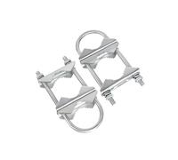 hindraem Kit de Fixation pour antenne extérieure (Tube, Parasol, etc.) : Support Robuste, 4 écrous, Double Collier de Serrage, Bloc de Serrage en V.