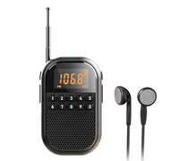 hindraem Mini Radio FM AM de Poche Rechargeable avec Haut-Parleur Bluetooth sans Fil, antenne Externe ABS pour Personnes âgées