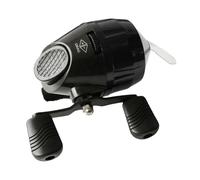 hindraem Moulinet de pêche à Rotation, Bouton-Poussoir Facile à Utiliser pour Une réponse et Une pêche Simple. Moulinets de Lancer Portables conçus pour, Double poignée Noire, L x H : 90 x 70 mm