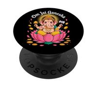 Hindu Ganesha Puja Elephant God India Meditation Yoga Murti PopSockets PopGrip Adhésif