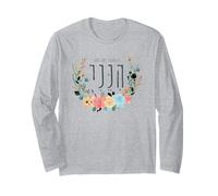 Hineni Hebrew Here I Am Isaiah 6:8 Send Me Floral Aquarelle Manche Longue