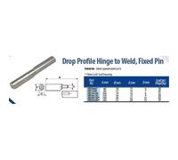Hinge 120mm Steel drop profile weldable fixed pin - Set of 2