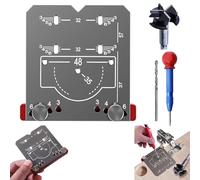 Hinge Drilling Positioner Auxiliary Tool, Gabarit de charnière dissimulé, poinçonneur de perçage de charnière d’armoire de 35 mm, localisateur de guide de perçage pour le travail du bois (Gris Set)