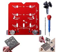 Hinge Drilling Positioner Auxiliary Tool, Gabarit de charnière dissimulé, poinçonneur de perçage de charnière d’armoire de 35 mm, localisateur de guide de perçage pour le travail du bois (Rouge Set)