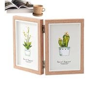 Hinged Picture Frame - Wood 12x17cm 200-400g, Triple Photo Frame, Rustic Folding Design | Family Collage , 3-Folding Display For 4x6 Photos, Home Living Room Bedroom Decor, Christmas, Birthday