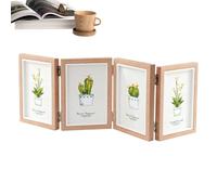 Hinged Picture Frame - Wood 12x17cm 200-400g, Triple Photo Frame, Rustic Folding Design | Family Collage , 3-Folding Display For 4x6 Photos, Home Living Room Bedroom Decor, Christmas, Birthday