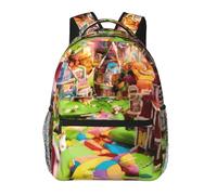 Hingor Candy Land Sac à dos unisexe léger pour voyage, travail, usage quotidien, w nd, escapades