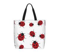 Hingor Grand sac fourre-tout réutilisable avec imprimé coccinelle pour femme, sac à main pour voyage, shopping