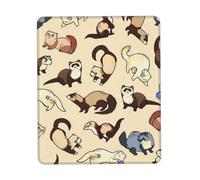 Hingor Petit tapis de souris imprimé panda avec bords cousus, tapis de souris texturé de qualité supérieure, base en caoutchouc antidérapant, pour jeux et ordinateurs portables