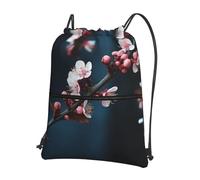 Hingor Sac à dos avec cordon de serrage imprimé floral botanique résistant à l'eau pour la gym, le shopping, le sport, le yoga