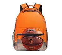 Hingor Sac à dos de loisirs unisexe imprimé basket-ball orange léger voyage travail quotidien w nd escapades