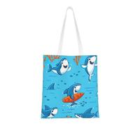 Hingor Sac fourre-tout en toile esthétique avec imprimé baleine sous-marine pour femme, mignon, tendance et réutilisable pour l'école, le shopping, la gym, la bibliothèque et la plage